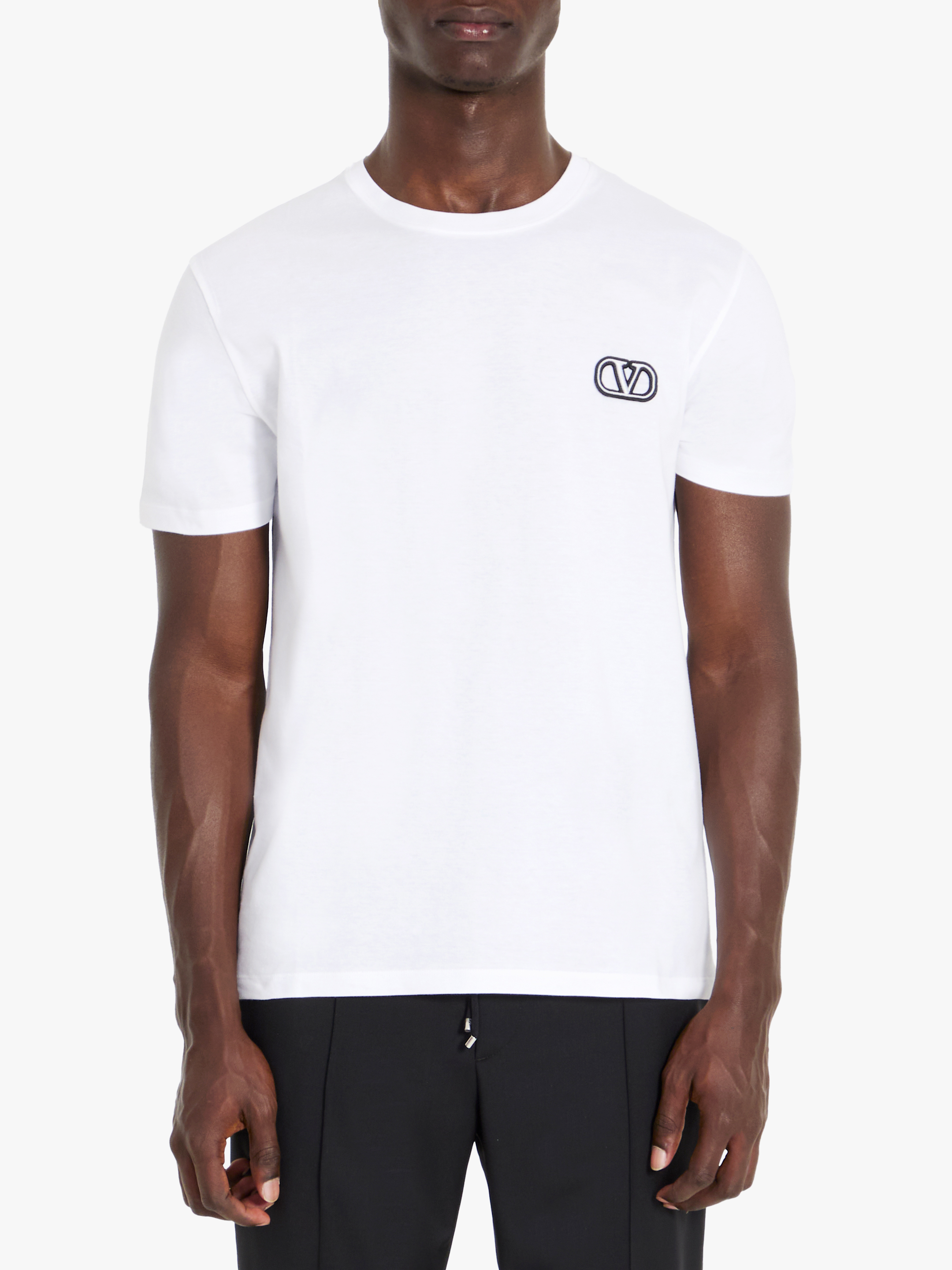 Shop Valentino Tshirt With Vlogo Signature Patch In White