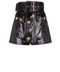 Patent leather miniskirt