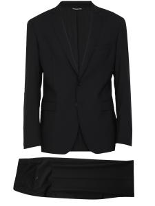 Black stretch wool suit