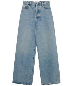 High-waisted denim jeans