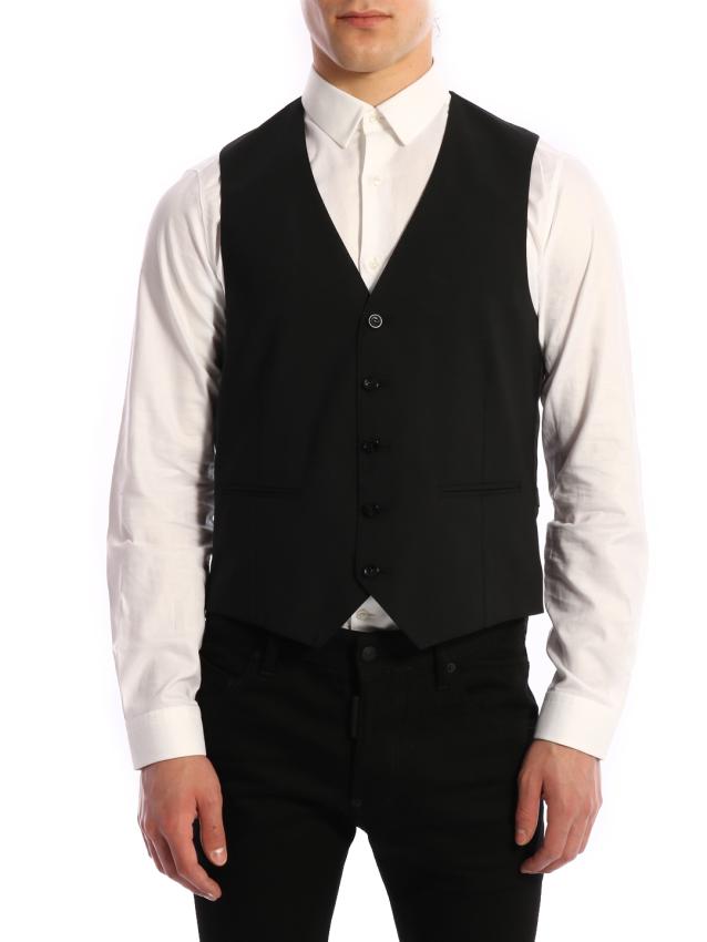 TONELLO - Wool Vest Black