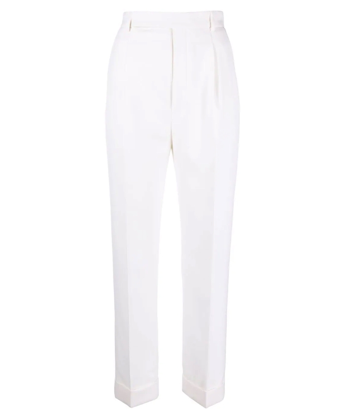 SAINT LAURENT - Pantaloni sartoriali bianchi