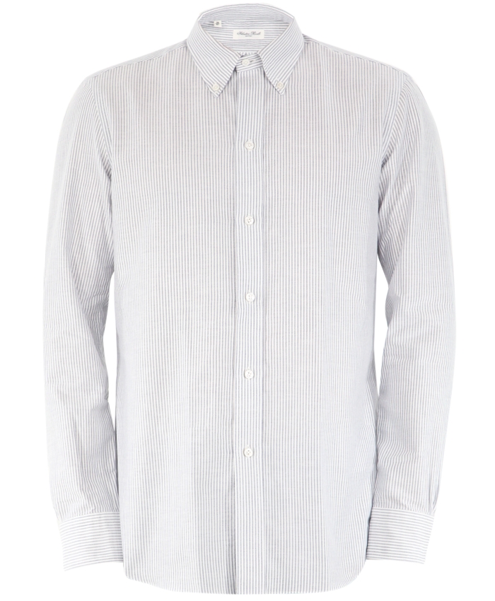 SALVATORE PICCOLO - White and blue striped shirt