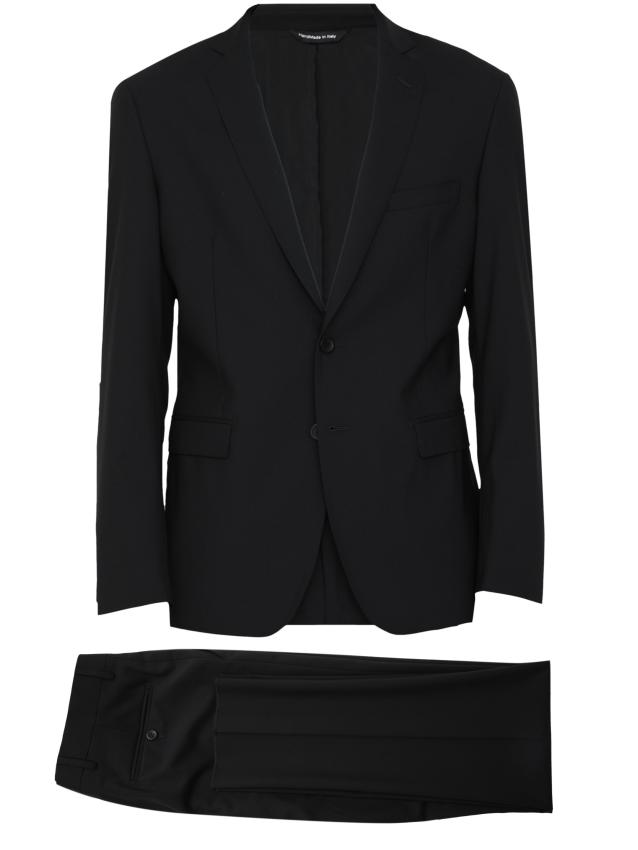 TONELLO - Black stretch wool suit