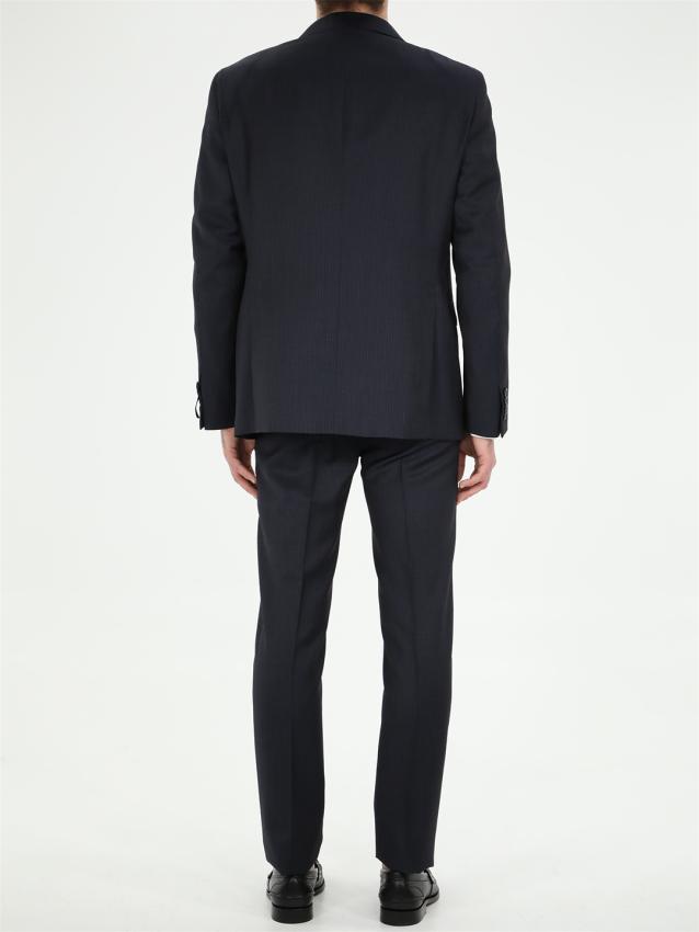TONELLO - Blue wool pinstripe suit
