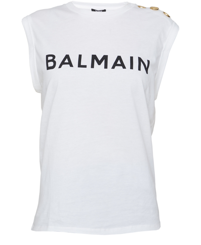 BALMAIN - White top with logo