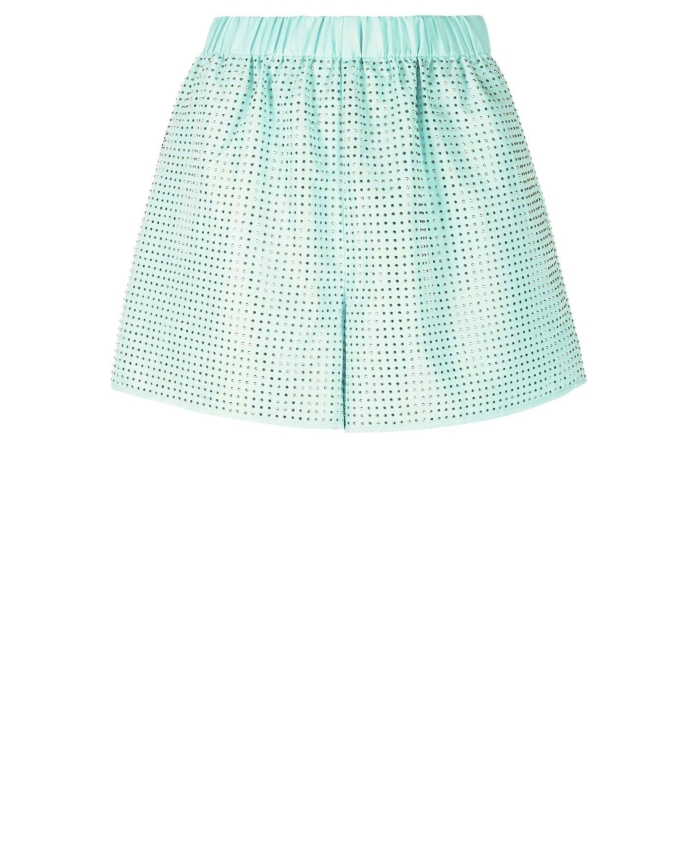 SELF PORTRAIT - Turquoise rhinestone shorts