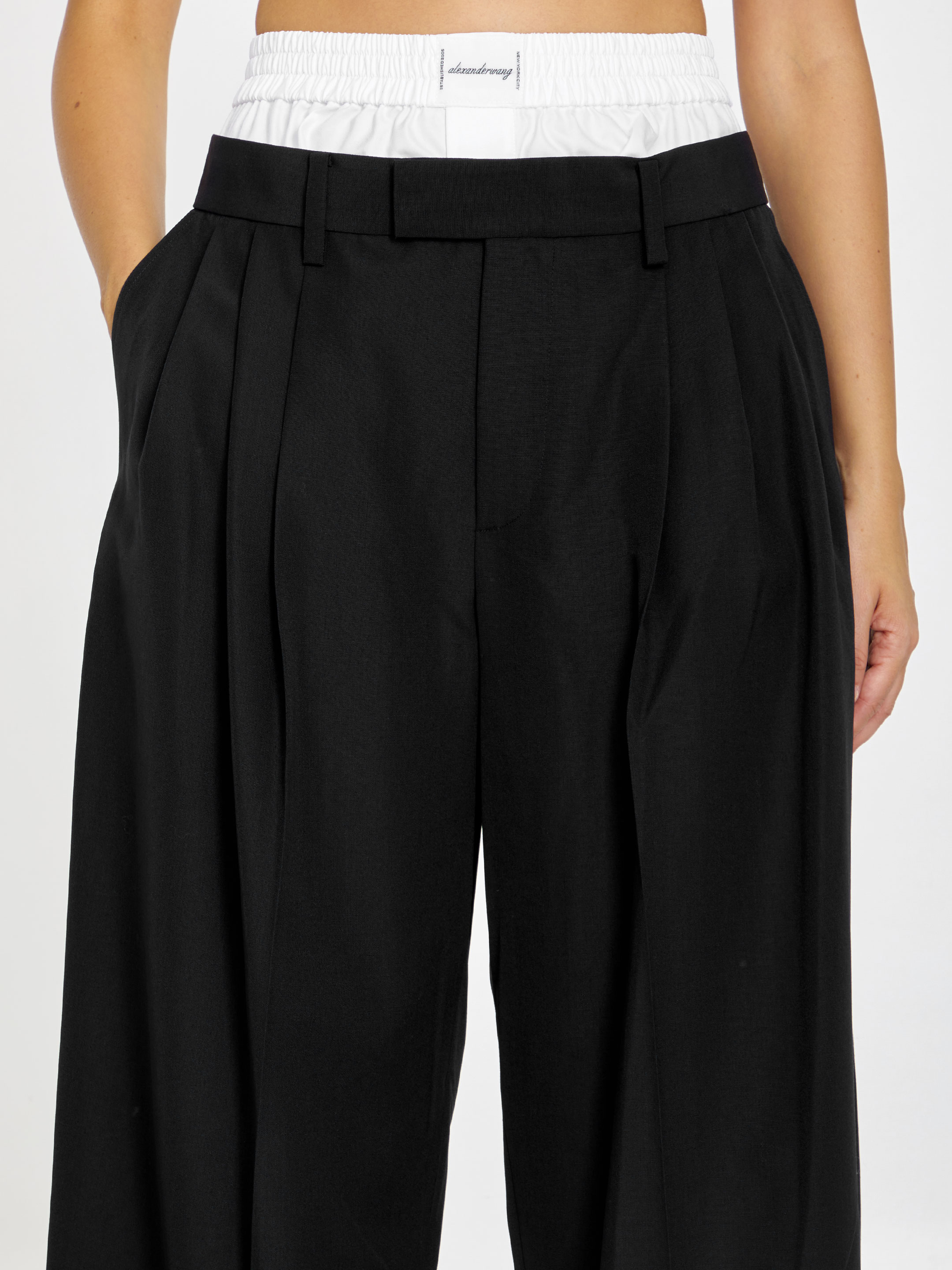 ALEXANDER WANG - Layered tailored trousers | Leam Roma - Luxury ...